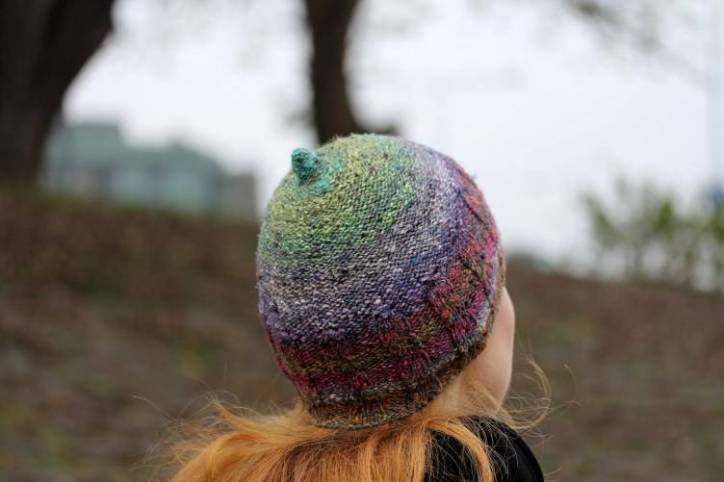 Hand knitted, soft and silky hat "Heather"