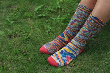 Handmade wool socks inspired by blooming roses